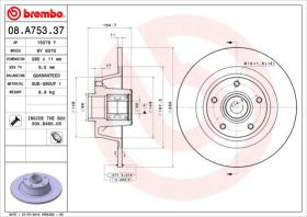 BREMBO 08A75337 - DISCO DE FRENO