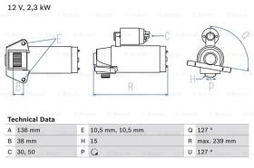 BOSCH 0986025950 - MOTOR DE ARRANQUE