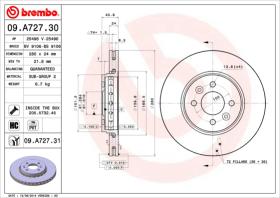 BREMBO 09A72730 - DISCO DE FRENO