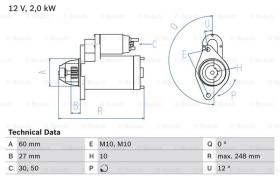 BOSCH 0986023110 - MOTOR DE ARRANQUE