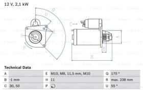 BOSCH 0986024350 - MOTOR DE ARRANQUE