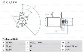 BOSCH 0986025230 - MOTOR DE ARRANQUE