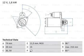 BOSCH 0986025630 - MOTOR DE ARRANQUE