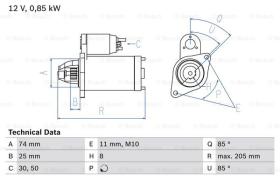 BOSCH 0986025640 - MOTOR DE ARRANQUE