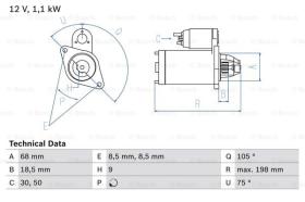 BOSCH 0986026120 - MOTOR DE ARRANQUE