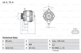 BOSCH 0986081950 - ALTERNADOR