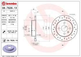 BREMBO 0876261X - DISCO FRENO X-TRA