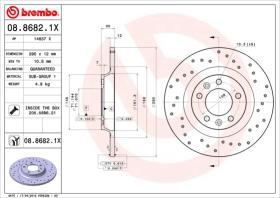 BREMBO 0886821X - DISCO FRENO X-TRA