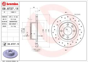 BREMBO 0887271X - DISCO FRENO X-TRA