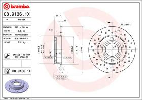 BREMBO 0891361X - DISCO FRENO X-TRA