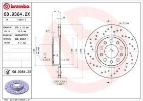 BREMBO 0893642X - DISCO FRENO X-TRA