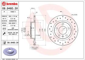 BREMBO 0894603X - DISCO FRENO X-TRA