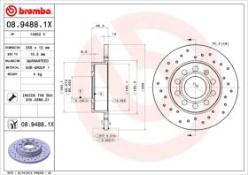 BREMBO 0894881X - DISCO FRENO X-TRA