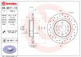 BREMBO 0895111X - DISCO FRENO X-TRA