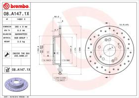 BREMBO 08A1471X - DISCO FRENO X-TRA