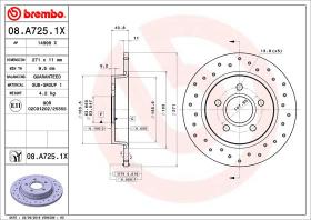 BREMBO 08A7251X - DISCO FRENO X-TRA