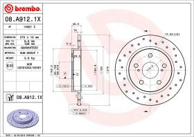 BREMBO 08A9121X - DISCO FRENO X-TRA