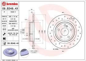 BREMBO 08B3484X - DISCO FRENO X-TRA