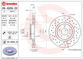 BREMBO 0949392X - DISCO FRENO X-TRA