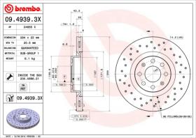 BREMBO 0949393X - DISCO FRENO X-TRA