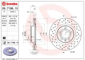 BREMBO 0971961X - DISCO FRENO X-TRA