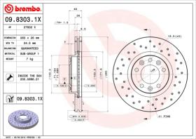 BREMBO 0983031X - DISCO FRENO X-TRA