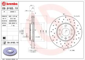 BREMBO 0991651X - DISCO FRENO X-TRA