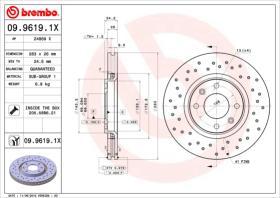 BREMBO 0996191X - DISCO FRENO X-TRA