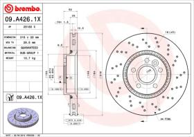 BREMBO 09A4261X - DISCO FRENO X-TRA