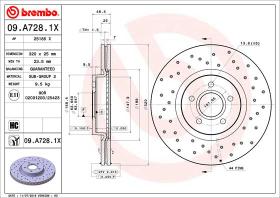 BREMBO 09A7281X - DISCO FRENO X-TRA