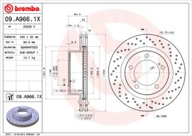 BREMBO 09A9661X - DISCO FRENO X-TRA