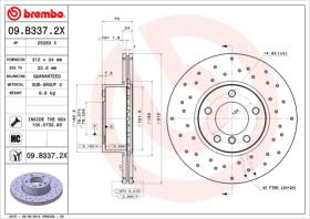 BREMBO 09B3372X - DISCO FRENO X-TRA