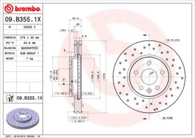 BREMBO 09B3551X - DISCO FRENO X-TRA