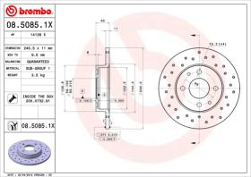 BREMBO 0850851X - DISCO FRENO BREMBO XTRA