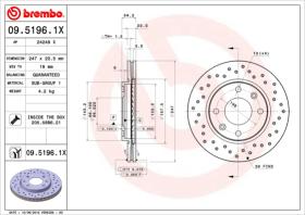 BREMBO 0951961X - DISCO FRENO BREMBO XTRA