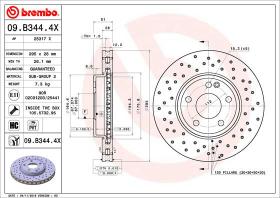 BREMBO 09B3444X - DISCO FRENO BREMBO XTRA