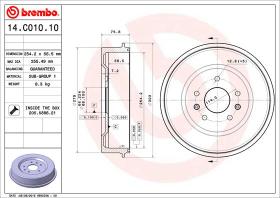 BREMBO 14C01010 - TAMBOR DE FRENO