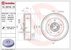 BREMBO 14C01610 - TAMBOR DE FRENO