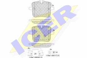 ICER 182308 - JGO.PASTILLAS FRENO B.M.W.