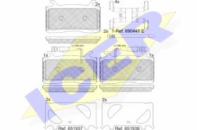 ICER 182310 - JGO.PASTILLAS FRENO ALFA ROMEO