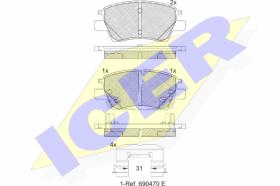 ICER 182311 - JGO.PASTILLAS FRENO CHEVROLET