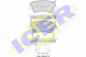 ICER 182314 - JGO.PASTILLAS FRENO HYUNDAI