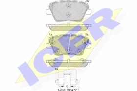 ICER 182318 - JGO.PASTILLAS FRENO HYUNDAI-KIA