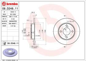 BREMBO 08D24811 - DISCO DE FRENO