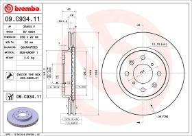 BREMBO 09C93411 - DISCO DE FRENO