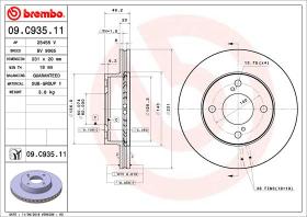 BREMBO 09C93511 - DISCO DE FRENO