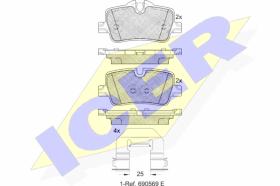 ICER 182360 - JGO.PASTILLAS FRENO B.M.W.