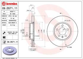 BREMBO 09D57111 - DISCO DE FRENO