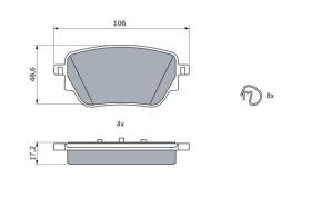 BOSCH 0986424889 - PASTILLA DE FRENO