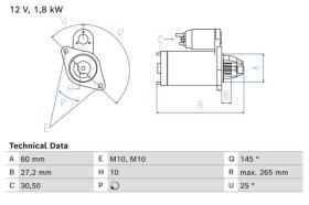 BOSCH 0986024820 - MOTOR DE ARRANQUE